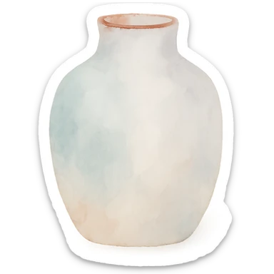 a vase watercolor art style sticker