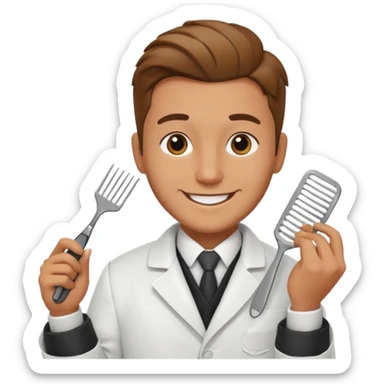 barber with comb




 sticker