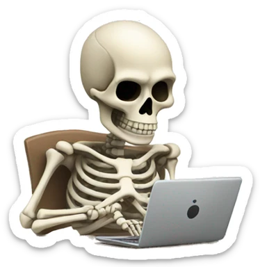 Skeleton typing sticker