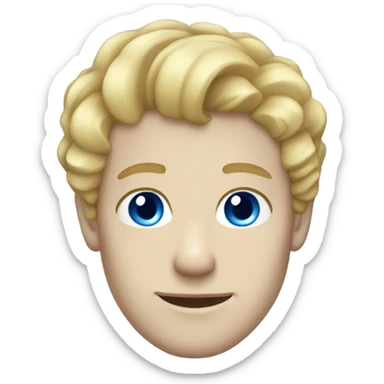 light curl blonde man blue eyed pale skin sticker