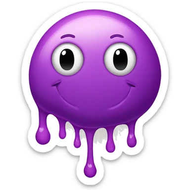 A Melting smiley face into a blob sticker