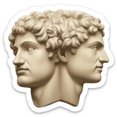 janus greek god two head facing oposite sticker