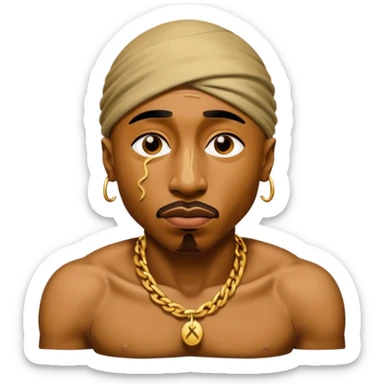 tupac but he's made of gold but he's also in an unbearable amount of pain sticker