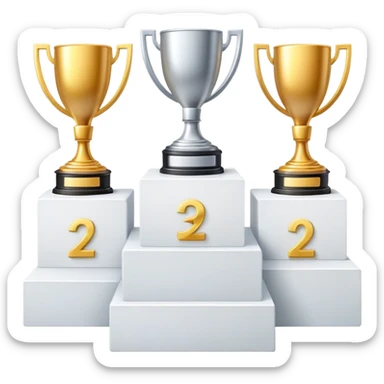 1st 2nd 3rd place podiums with gold silver bronze medals sticker