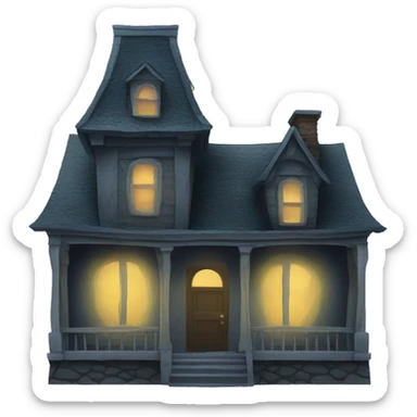 apple emoji of an haunted house sticker