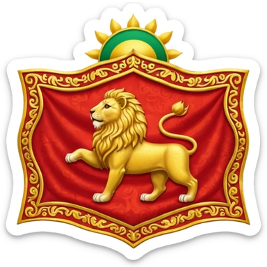Sun and lion flag iran sticker