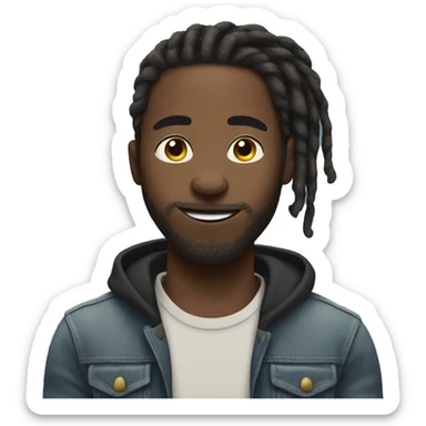 black man with medium size freeform dreads blushing sticker