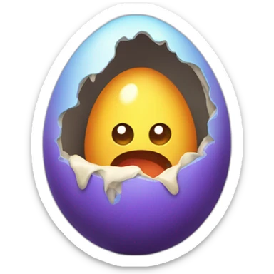 monster egg hatching sticker