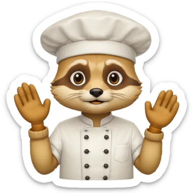 chef yellow raccoon sticker
