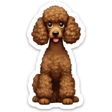Brown poodle farts sticker