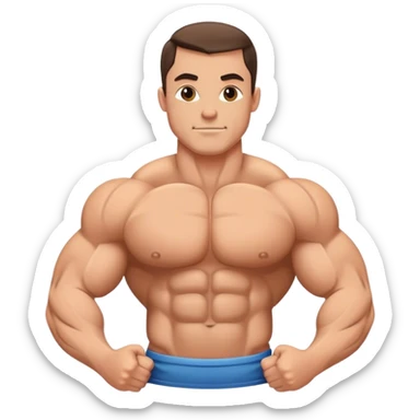 bodybuilder sixpack exercise sticker