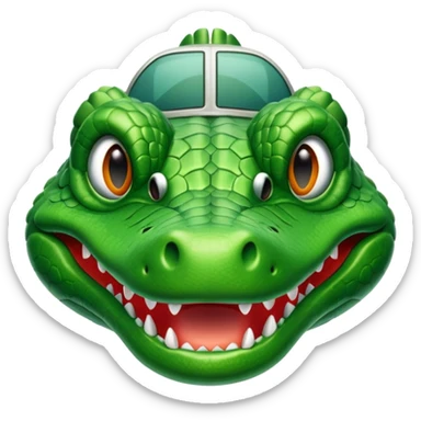 crocodile face and plane sticker