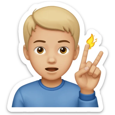 Boy flicking someone off sticker