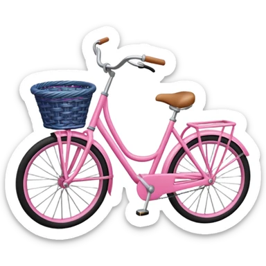 pink Swedish bicycle with wicker basket sticker