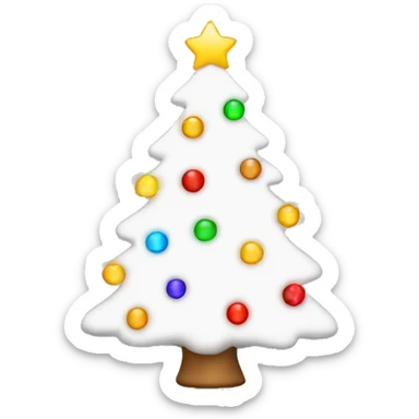 white christmas tree with christmas lights sticker