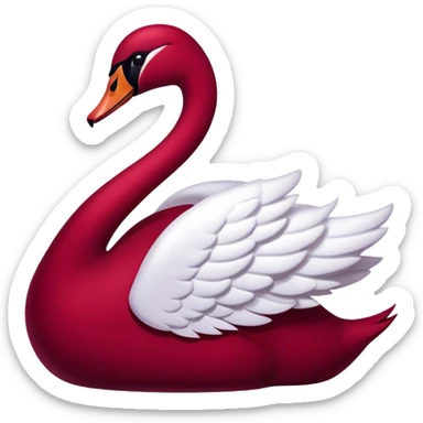 Dark red velvet swan sticker