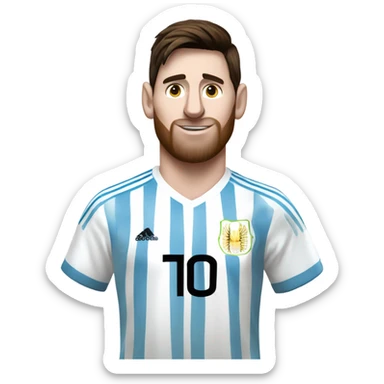 Messi con la camiseta de argentina con fondo png sticker