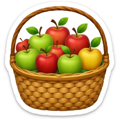 cozy basket of apples after apple picking @ghibli sticker