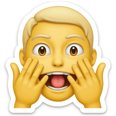 Create an emoji choking itself with hands sticker