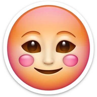 minimalist illustration of a warm glowing emoji face representing anonymous emotional connection. soft orange-pink gradient, gentle smile, organic round form, light diffusion, sense of warmth and intimacy, subtle glow around the edges, smooth and friendly aesthetic. sticker