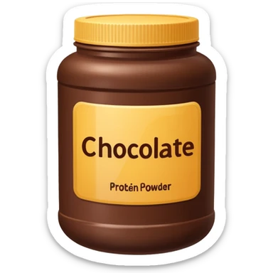 chocolate protein powder jar labeled chocolate picure icon sticker