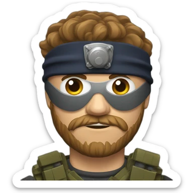 a scottish man with an eyepatch and a grenade launcher sticker