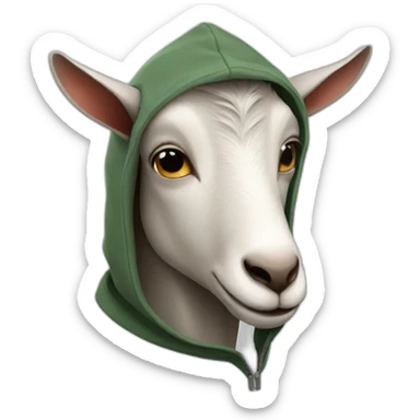goat with hoodie sticker