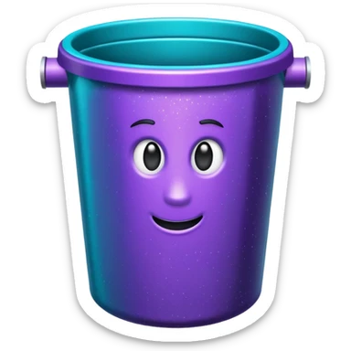 Glitter Purple and Cian rubbish bin sticker