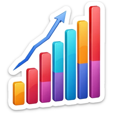 A sales graph with a bar chart sticker