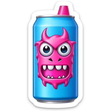neon pink and blue energy drink "monster" sticker