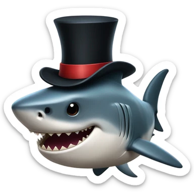 shark with a tophat  sticker