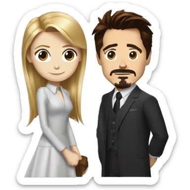 Tony stark and pepper potts  sticker