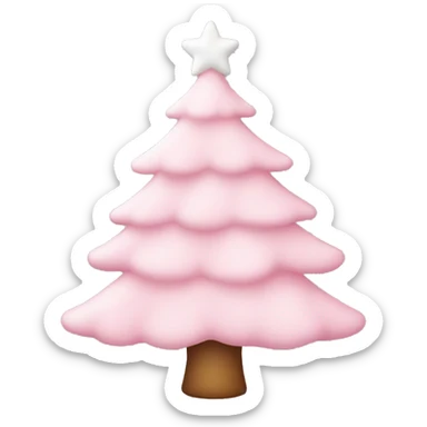 pastel pink christmas tree sticker