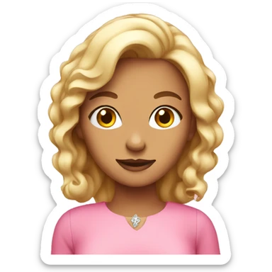 lady with a pink dress sticker