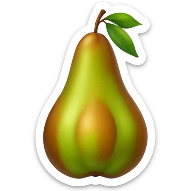 long slim brown green pear sticker