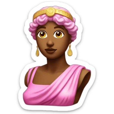 pink greek bust with glowing headband sticker