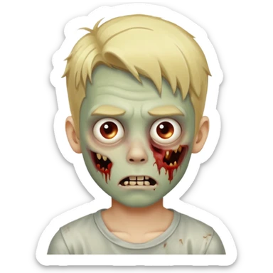 Create a zombie blonde boy sticker