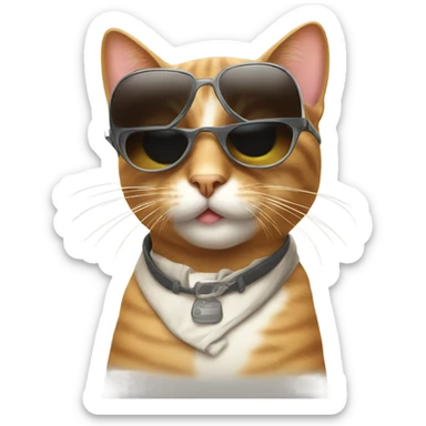 Cat with sunglasses sticker