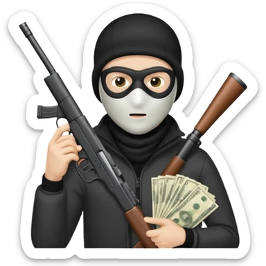 can u do a white guy in a ski mask holding a gun and money sticker