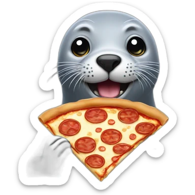 Seal eat Pizza  sticker
