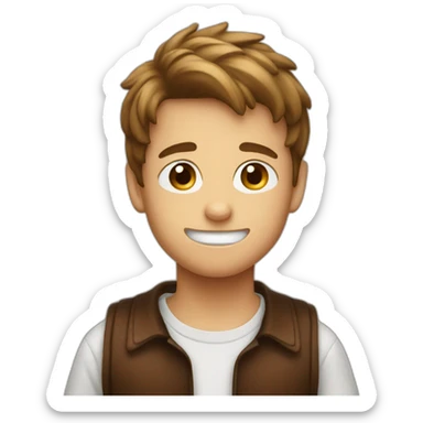 Boy drinking root beer sticker