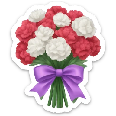 Carnations bouquet with white bow sticker