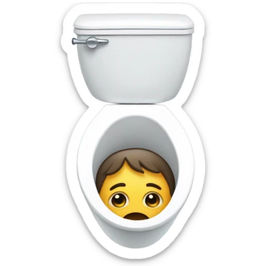 Head with crazy face in toilet sticker