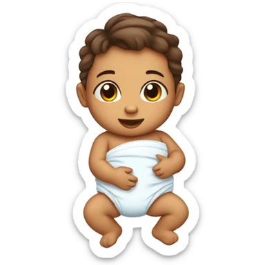 Baby with diaper in hand sticker