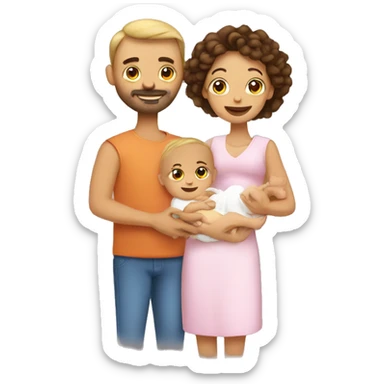 Mom dad and baby sticker