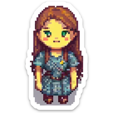 girl emoji pixel art style sticker