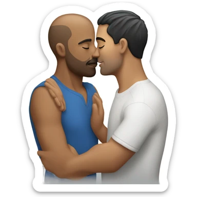 white guy kissing latino  sticker