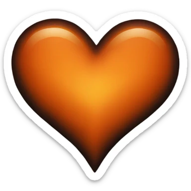 Burnt orange heart sticker