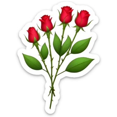A small bunch of rosebuds, partially closed, symbolizing new beginnings, love, or growth sticker