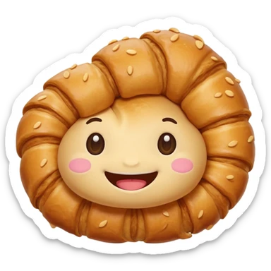 Cute croissant kawaii sticker